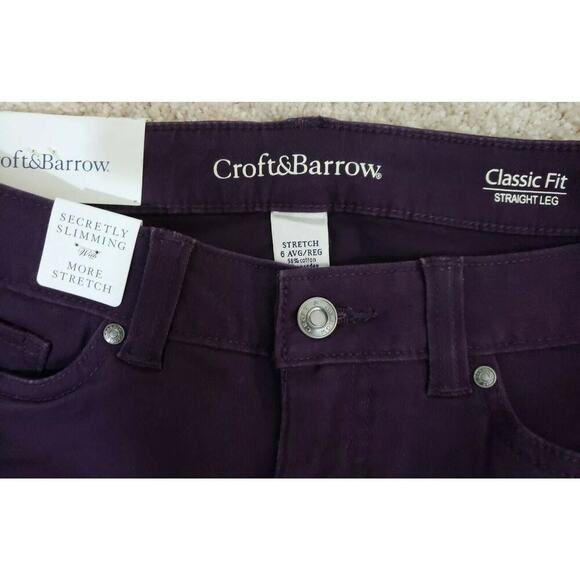 Corft&Barrow ~Woman Size 6~ Purple Classic Fit Straight Leg High Rise Jeans NWT. - Picture 12 of 12